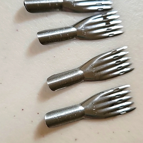 William Mitchell's Rare Vintage 5 Line Ruling Pen Music Nibs - Set of 4 - Picture 3 of 4